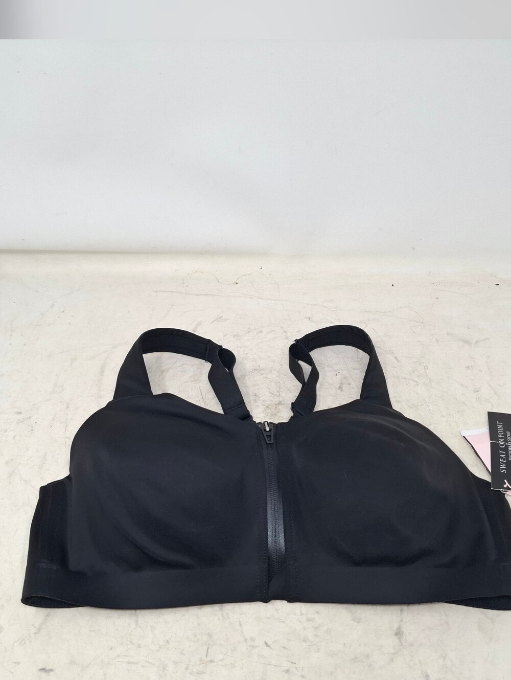 Victoria's Secret Black Knock Out Front-Zip Sports Bra